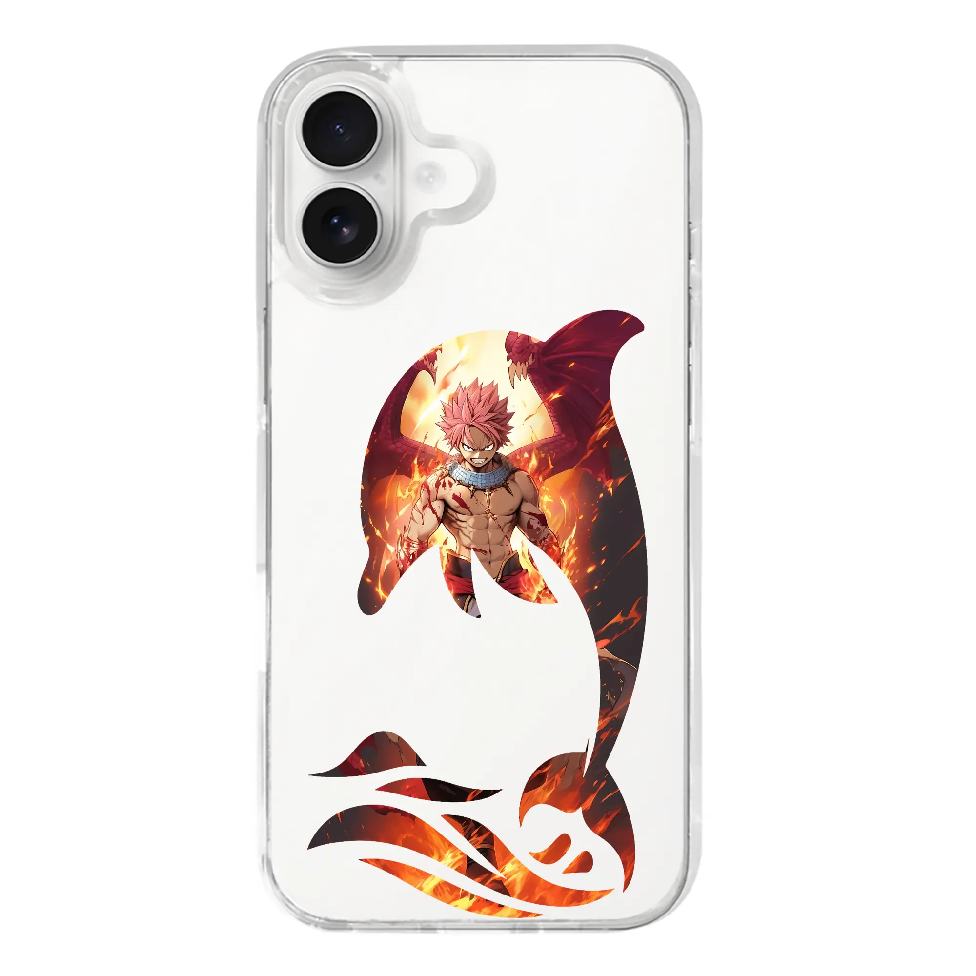 フェアリーテイル グッズ ナツ・ドラグニル - iPhone 17シリーズ 透明スマホケース – 薄型・耐衝撃・精密フィット保護カバー